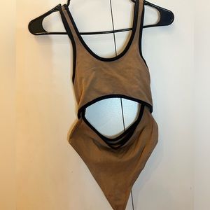 Urban Outfitters tan cutout bodysuit